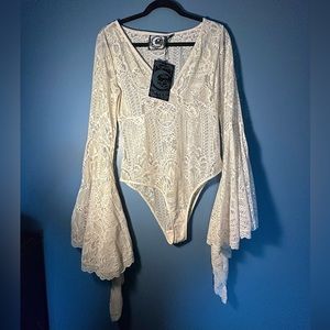 NWT Killstar Fatal Attraction Lace Bodysuit Ivory M